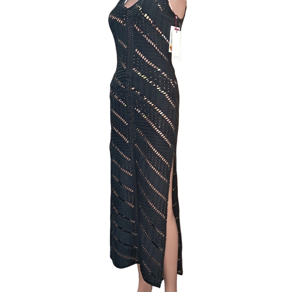 Red Carter Crochet Maxi Swim Cover Up, Lace Up Back, Size XL, 57" Long